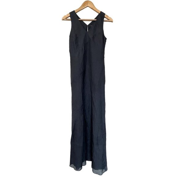 Banana Republic Dresses & Skirts - Vintage Banana Republic Charcoal Grey 100% Silk Crinkled Maxi Dress 2